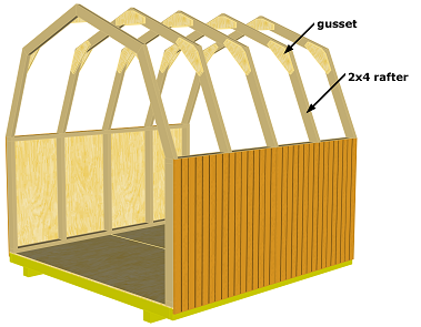 Gambrel Rafter Storage Shed Plans