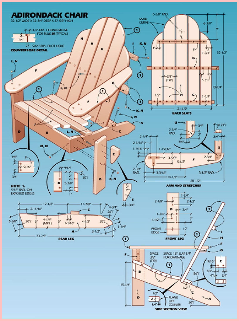 Adirondack Chairs Plans Patterns Wooden PDF deck bench design plans 